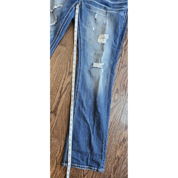 Affliction Men Jeans 38 Blue Denim Ace Distressed Straight Pockets Y2k 38x34 - Picture 7 of 16